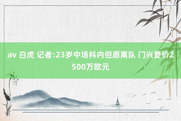 av 白虎 记者:23岁中场科内但愿离队 门兴要价2500万欧元